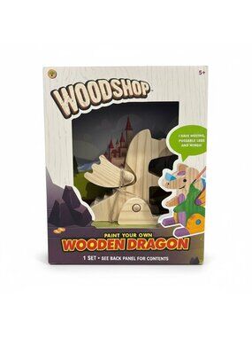 Woodshop Paint Your Own Wooden Dragon Kit With Acrylic Paints & Brush For Ages 5